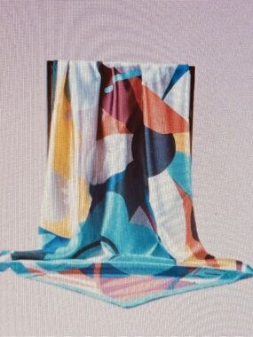 SILKY MULTI-COLOR FLORAL PRINT SQUARE SCARF